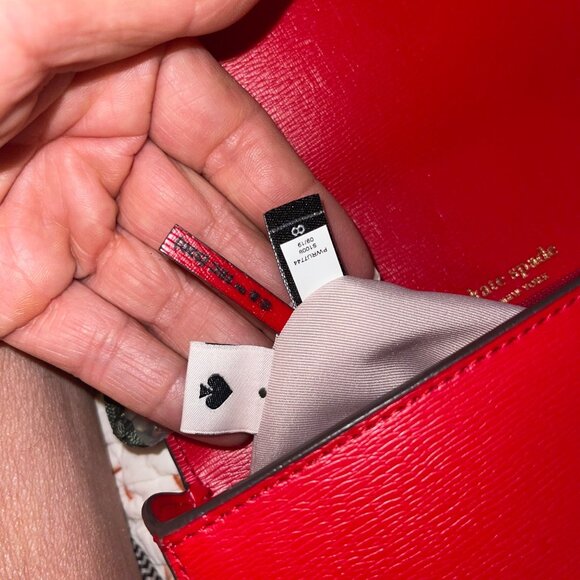 Kate Spade Tom And Jerry Womens Crossbody Bag Red Chainlink Purse Leather New - Picture 5 of 13